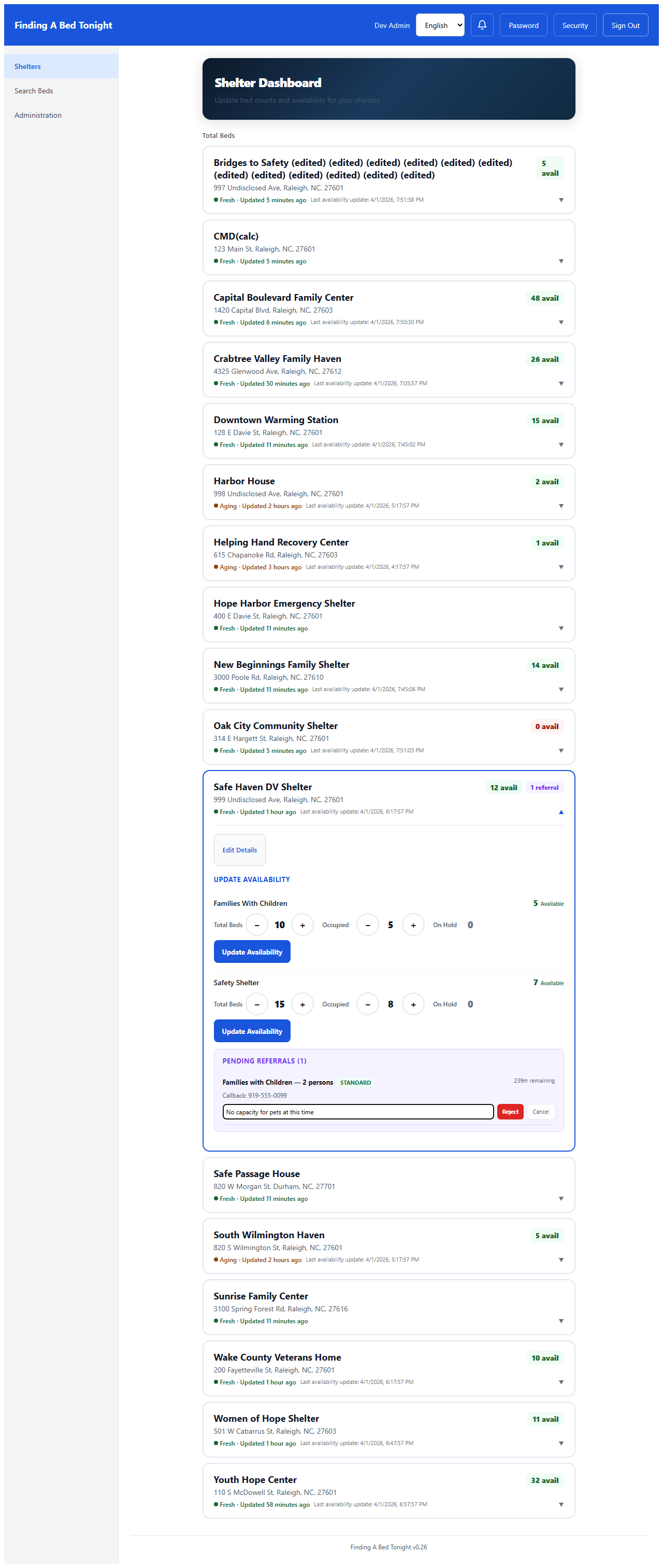 Referral rejection with reason